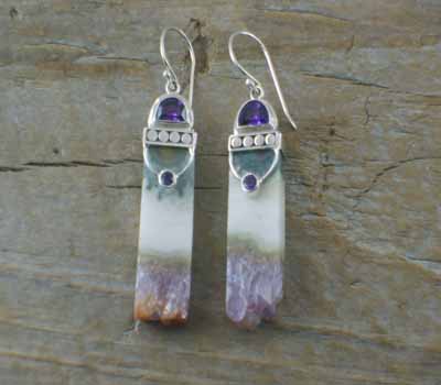 Uruguay Crystal Earrings Sterling Silver B